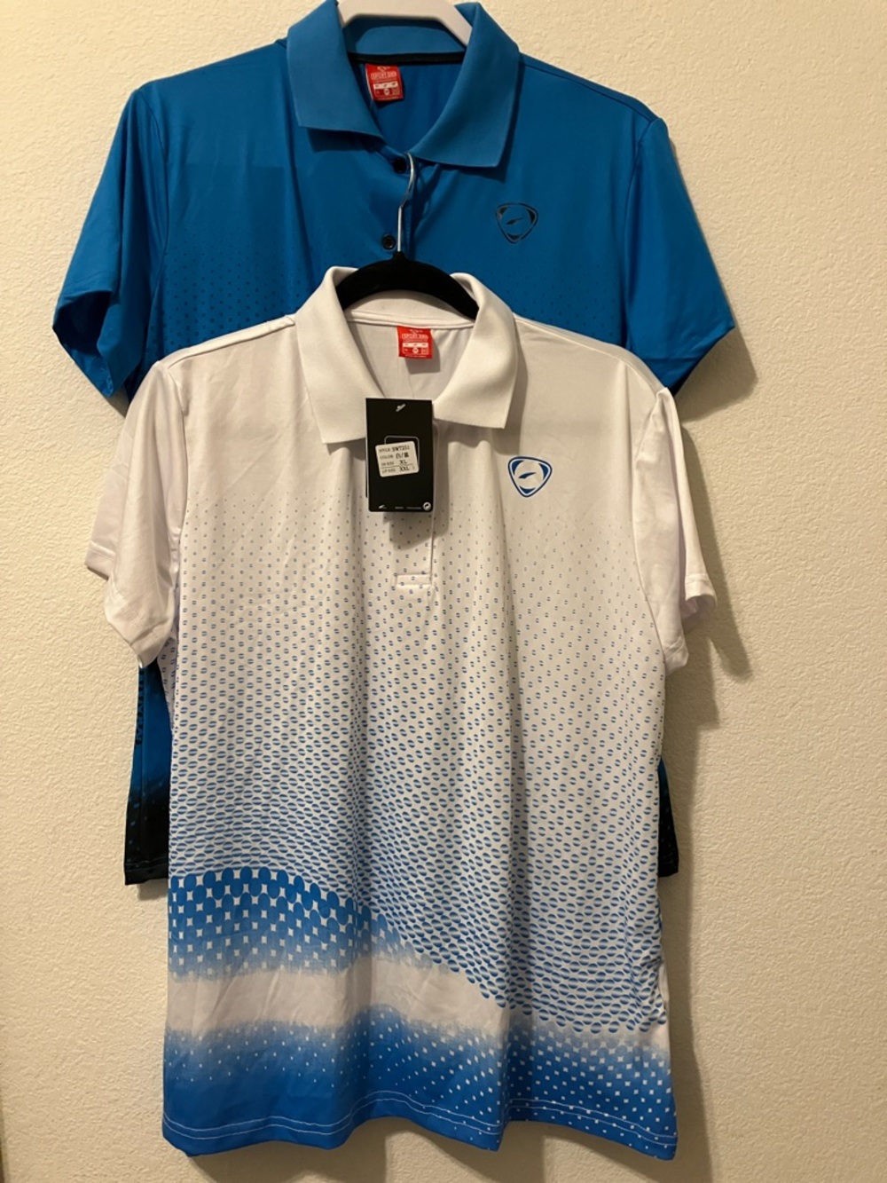 Lot of 2 Sport Dry White & Blue Gradient Men's Polo Shirt
